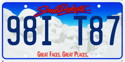 SD license plate 98IT87