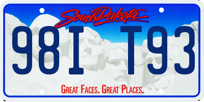 SD license plate 98IT93