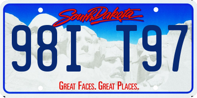 SD license plate 98IT97