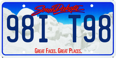 SD license plate 98IT98