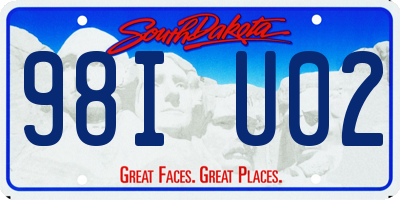 SD license plate 98IU02