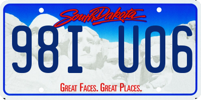 SD license plate 98IU06
