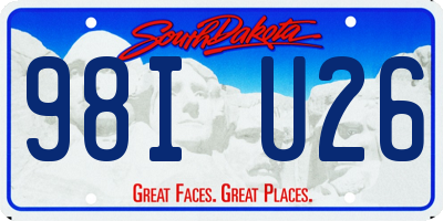 SD license plate 98IU26