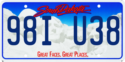 SD license plate 98IU38