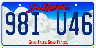SD license plate 98IU46