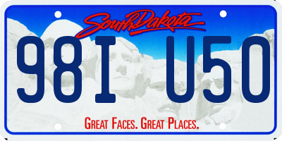 SD license plate 98IU50