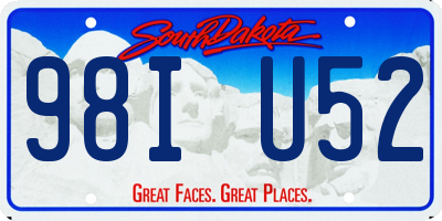 SD license plate 98IU52