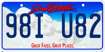 SD license plate 98IU82
