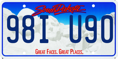 SD license plate 98IU90