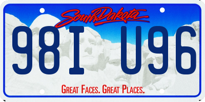 SD license plate 98IU96