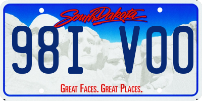 SD license plate 98IV00