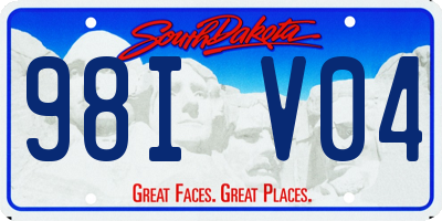 SD license plate 98IV04