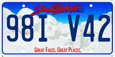SD license plate 98IV42
