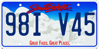 SD license plate 98IV45