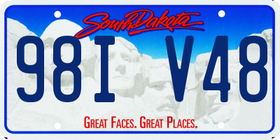 SD license plate 98IV48