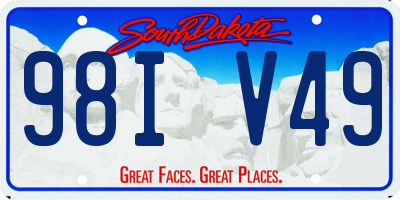 SD license plate 98IV49
