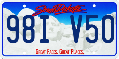 SD license plate 98IV50