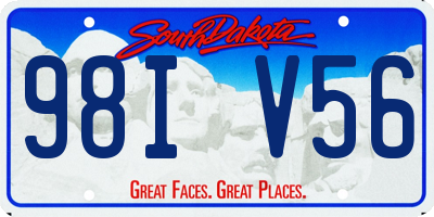SD license plate 98IV56