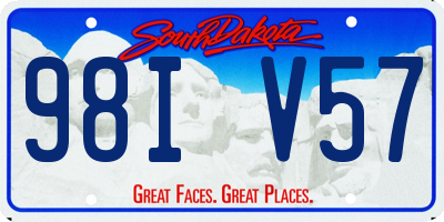 SD license plate 98IV57