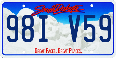 SD license plate 98IV59