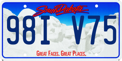 SD license plate 98IV75