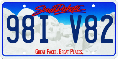 SD license plate 98IV82