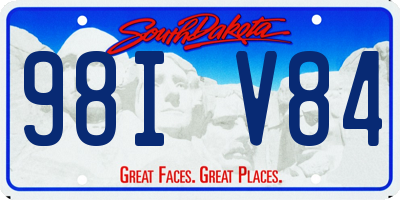 SD license plate 98IV84