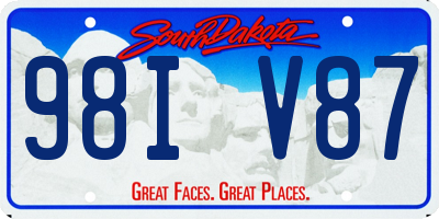 SD license plate 98IV87