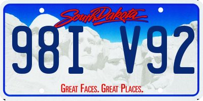 SD license plate 98IV92