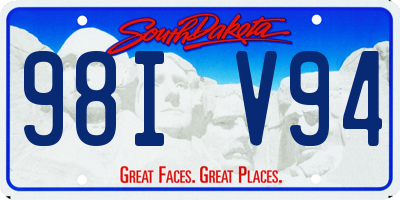 SD license plate 98IV94