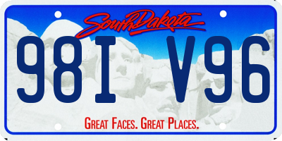 SD license plate 98IV96