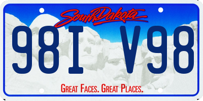 SD license plate 98IV98