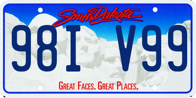 SD license plate 98IV99