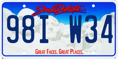 SD license plate 98IW34