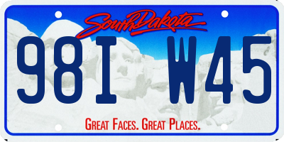 SD license plate 98IW45
