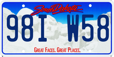 SD license plate 98IW58