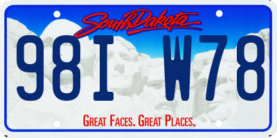 SD license plate 98IW78