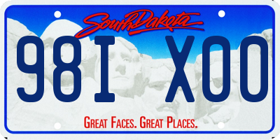 SD license plate 98IX00