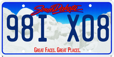 SD license plate 98IX08