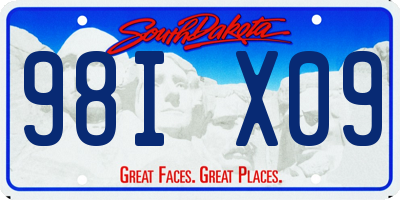 SD license plate 98IX09