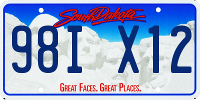 SD license plate 98IX12
