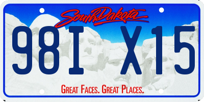 SD license plate 98IX15