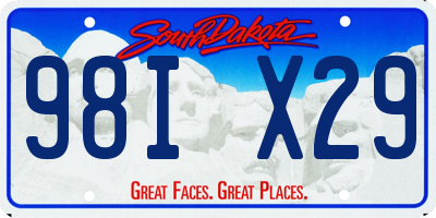 SD license plate 98IX29