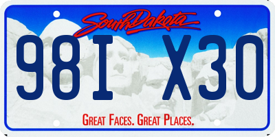 SD license plate 98IX30