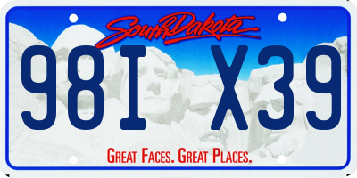 SD license plate 98IX39