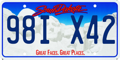 SD license plate 98IX42