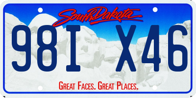 SD license plate 98IX46