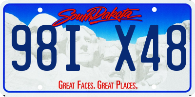 SD license plate 98IX48