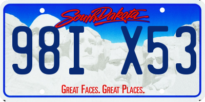SD license plate 98IX53