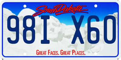 SD license plate 98IX60